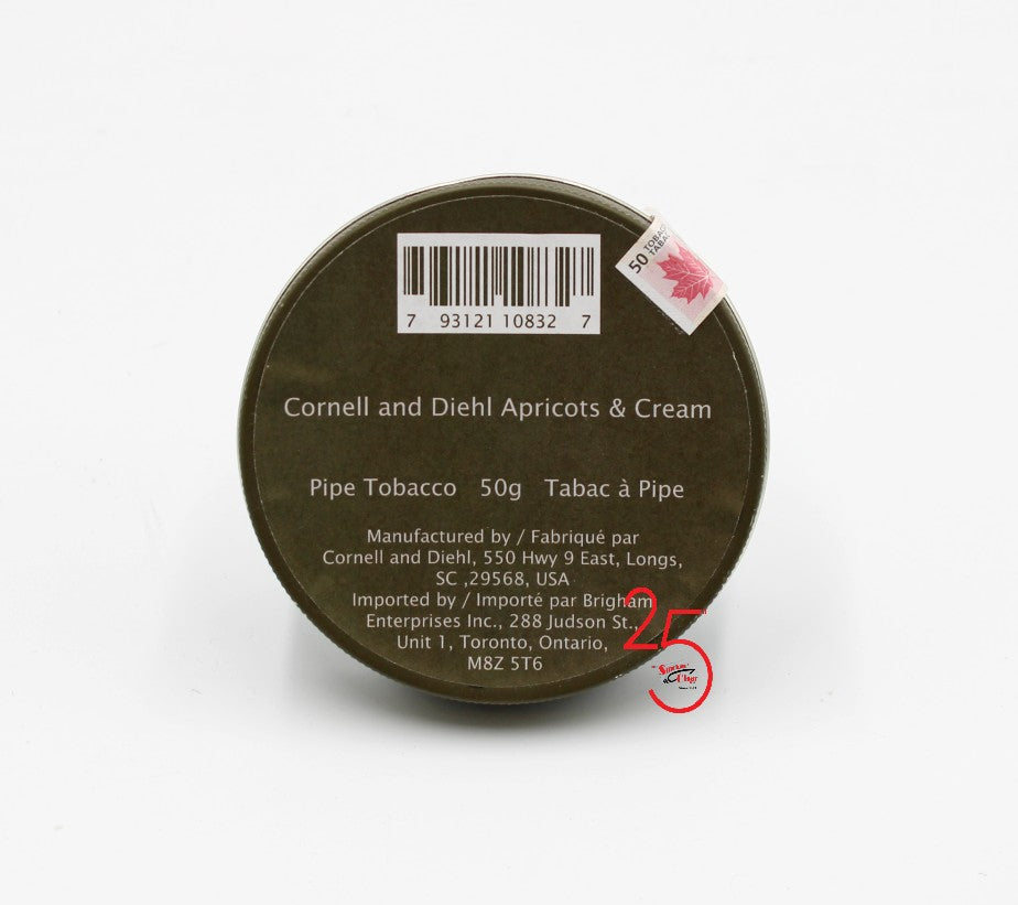Cornell and Diehl Apricots & Cream 50g Pipe Tobacco TSC Inc.