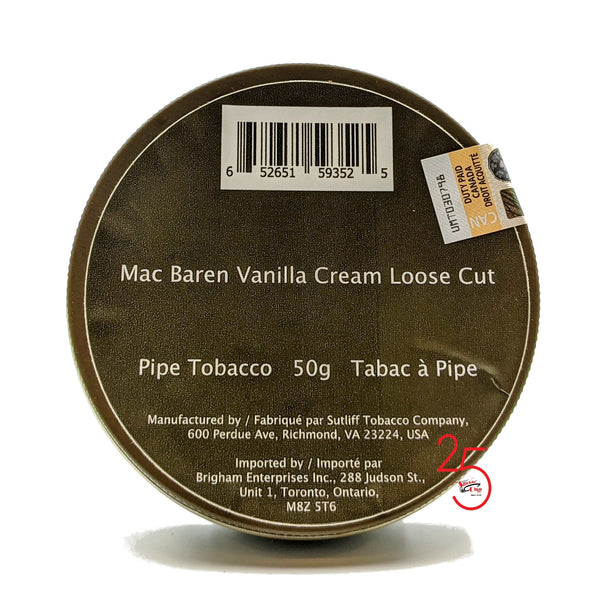 Mac Baren Vanilla Cream Loose Cut 50g Pipe Tobacco