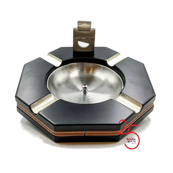 Octagon 4 Cigar Ashtray with Removable Cutter. Click here to see Collection!