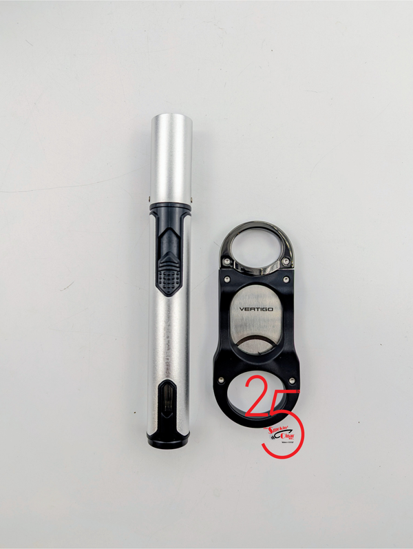 Brigham 14cc Travel Humidor Gift Set (Comes with Punch Cutter and Lighter!)