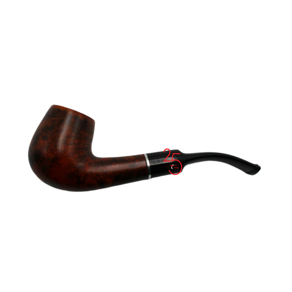 A collection of hand-crafted smoking pipes made from briar wood, displayed in various styles and finishes.
