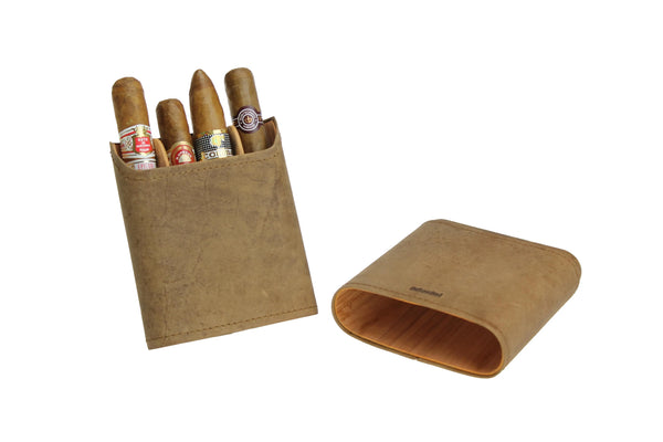 Adorini Five Cigar Brown Leather Case