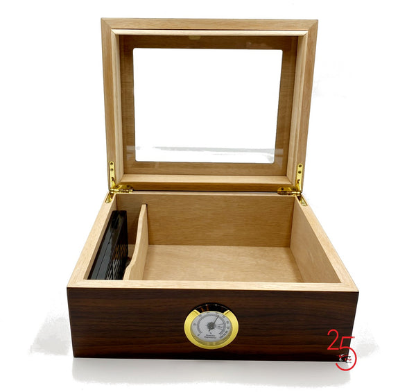 Artisan Walnut 50+ Cigar Capacity Glasstop Humidor + Receive $41.98 in FREE Goods with Purchase!*