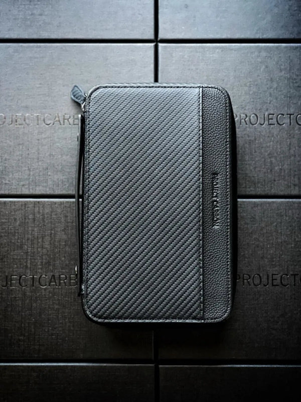 Project Carbon Cigar Case Black Carbon (with Side Handle + Boveda Sleeve)