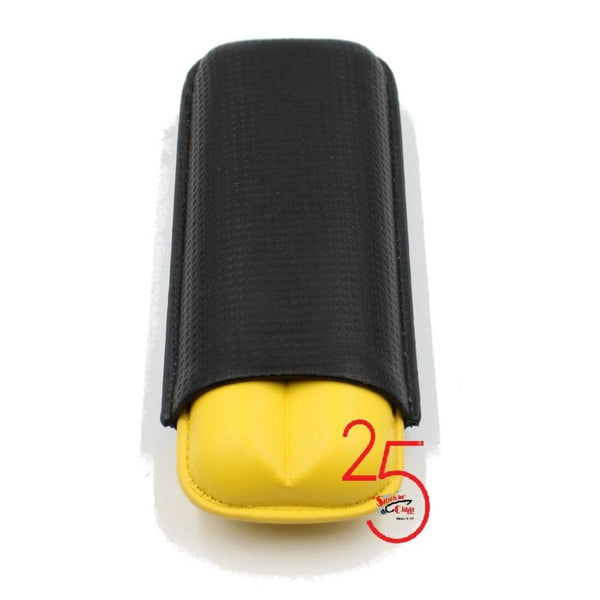 Black and Yellow Finish 2 Finger Cigar Case