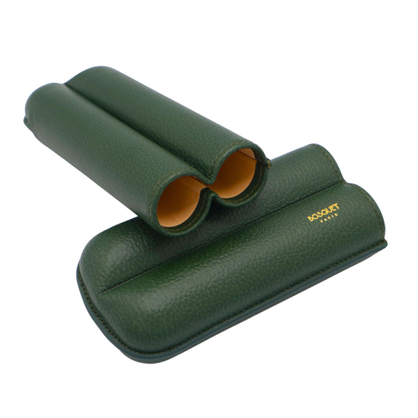 Bosquet Cylinder Two Cigar Dark Forest Leather Case