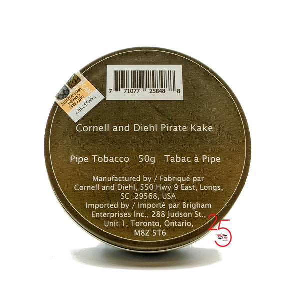 Cornell and Diehl Pirate Kake 50g Pipe Tobacco