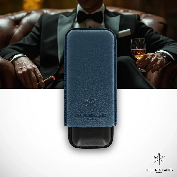 Les Fines Lames Due Blue Pebble Cigar Case...Regular $179.99 ON SALE $149.99