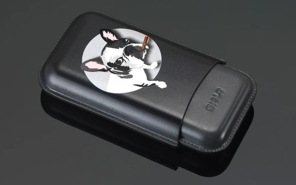 SIGLO Three Cigar Dog in Black Cigar Case