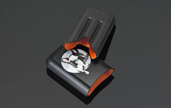 SIGLO Three Cigar Dog in Black Cigar Case
