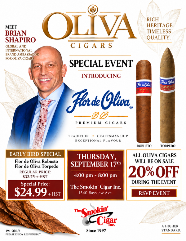Meet and Greet with Brian Shapiro From Oliva Cigars Thursday September 17th