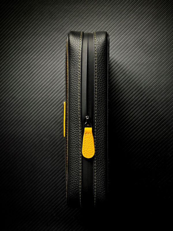 Project Carbon Cigar Case Black/Yellow Leather (Black Mustard)(2024 VERSION)