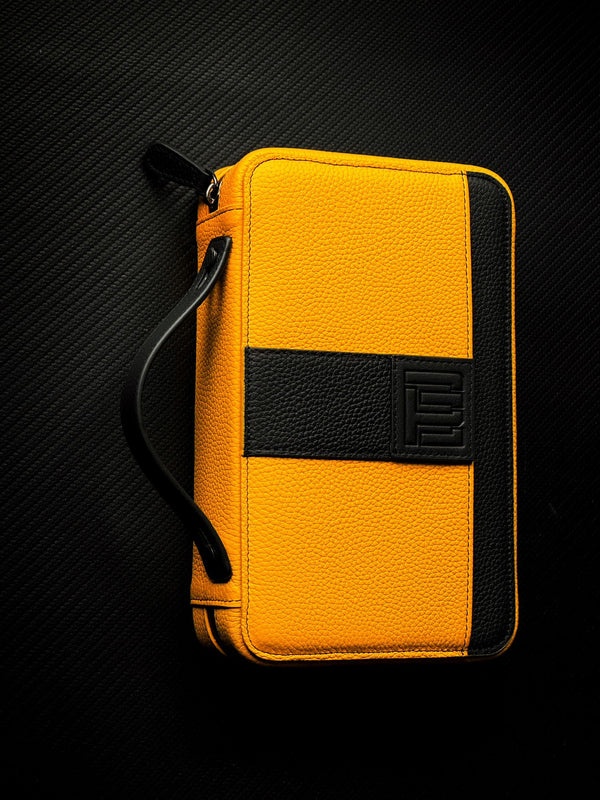 Project Carbon Cigar Case Yellow Black Leather (Yellow Jumpsuit) (2024 VERSION)