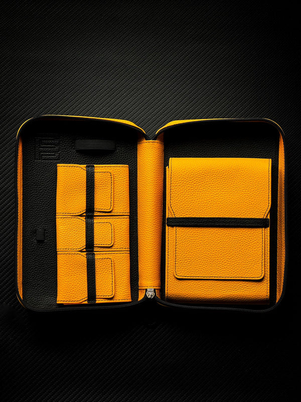 Project Carbon Cigar Case Yellow Black Leather (Yellow Jumpsuit) (2024 VERSION)