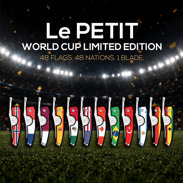 Le Petit World Cup limited edition product with 48 flags on a stadium background
