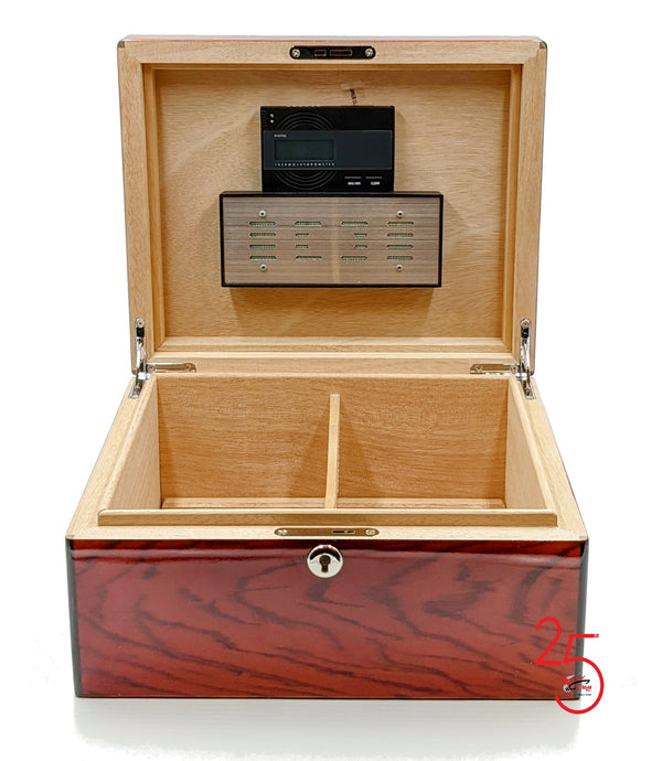 London Ruby 80+ Cigar Capacity Gloss Humidor + a Complimentary Bottle of our Humidor Solution ( $16.99 473ml)