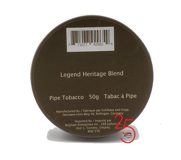 heritage tobacco Legend Heritage Blend 50g Pipe Tobacco – TSC heritage tobacco Legend Heritage Blend 50g Pipe Tobacco – TSC