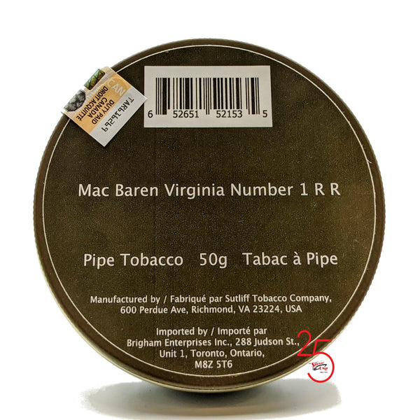 Mac Baren Virginia Number 1 R R 50g Pipe Tobacco