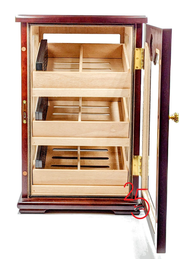 Small Cabinet Glass Door 75+ Cigar Capacity Humidor