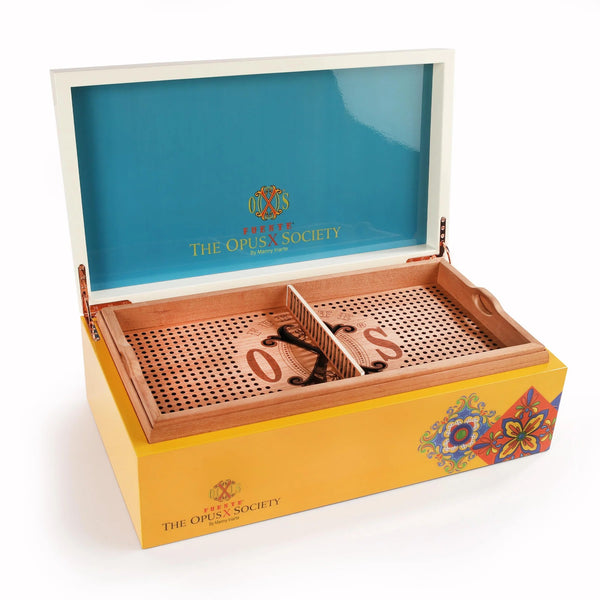 The Opus X Society Arturo Fuente COLONIAL TILES 150+ CC Humidor. NOT AVAILABLE FOR SHIPPING, LOCAL PICK-UP ONLY!