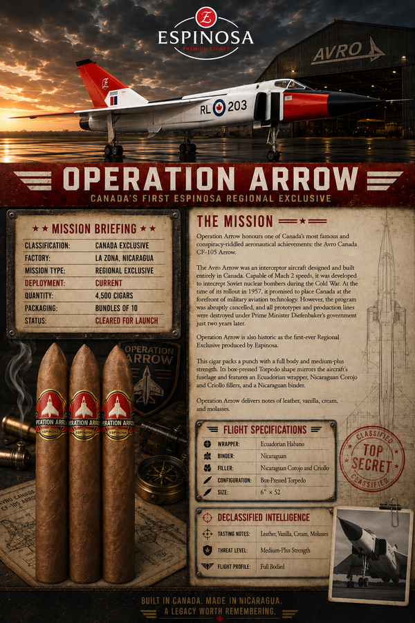 Espinosa Operation Arrow…BUY 4 ESPINOSA CIGARS and Receive a 601 Maduro for a Penny!