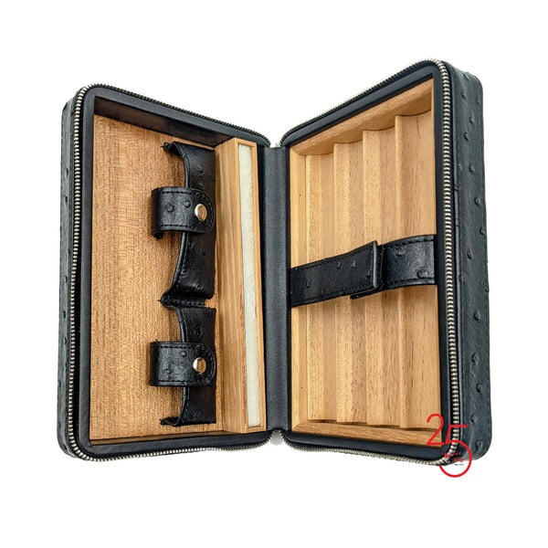 Wooden Leather 5CC Travel Humidor with Cutter. Click here to see Collection!