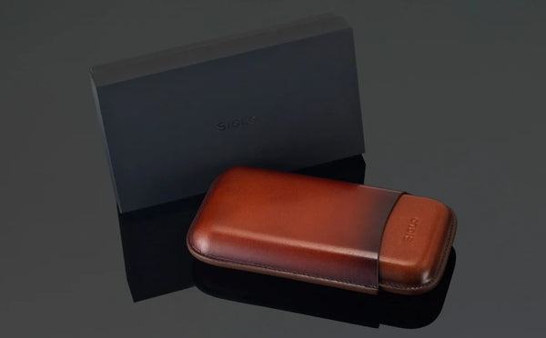 Siglo Three Cigar Patina Brown Cigar Case