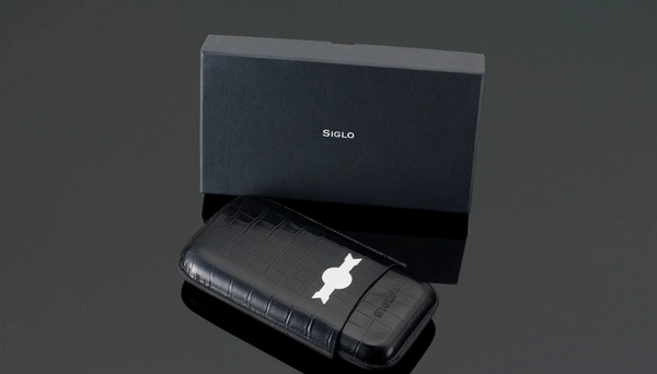SIGLO Three Cigar Leather "My Cigar Case" Cigar Case