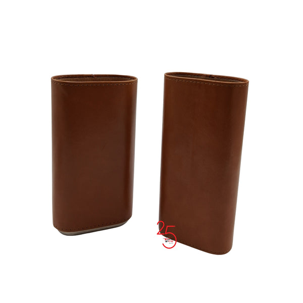 Sikarlan 3 Finger Black/Tan Metal Cigar Case