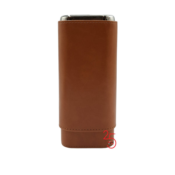 Sikarlan 3 Finger Black/Tan Metal Cigar Case