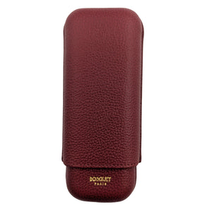 Bosquet Rectangular Two Cigar Red Leather Case