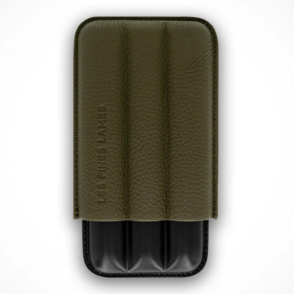 Les Fines Lames Trio Olive Green Pebble Cigar Case...Regular $199.99 ON SALE $169.99