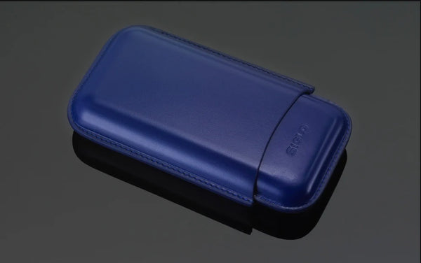 Siglo Three Cigar Vibrant Blue Cigar Case
