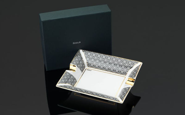 Siglo Opulent Gold Two Cigar Ashtray - TSC Inc. Siglo Ashtray