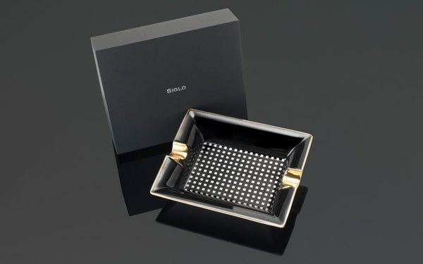 Siglo Black Checkered Two Cigar Ashtray - TSC Inc. Siglo Ashtray