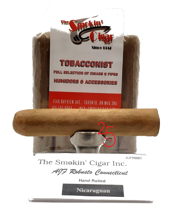 The Smokin' Cigar Inc. AJF Robusto Connecticut 5x60. Buy 10 and get one for a penny!