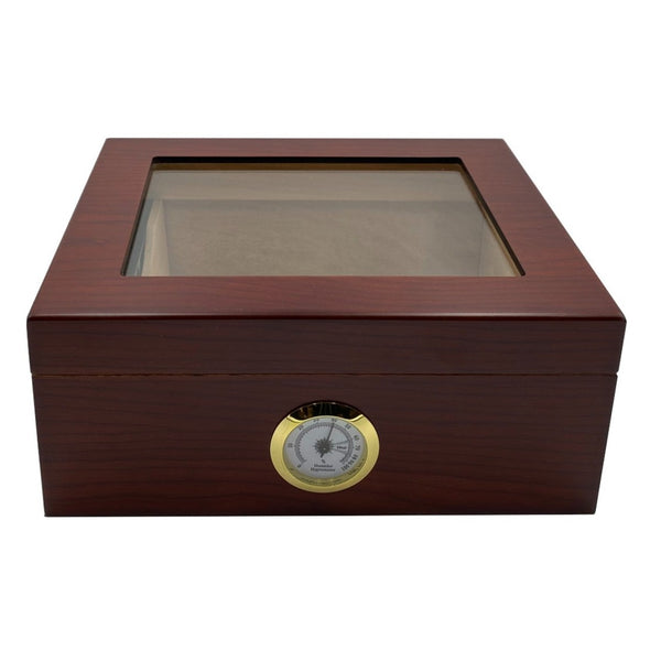 A 50+ Cigar Capacity Artisan Cherry  Glasstop Humidor