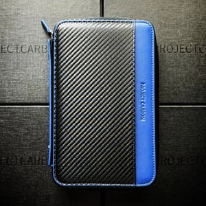 Project Carbon Cigar Case Black/Blue Carbon (with Side Handle + Boveda Sleeve) - TSC Inc. Project Carbon Project Carbon