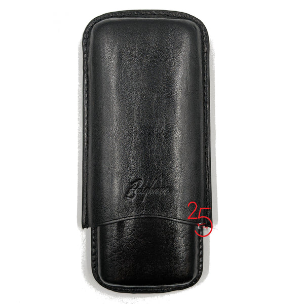 Brigham Black Three Corona Cigar Leather Case.