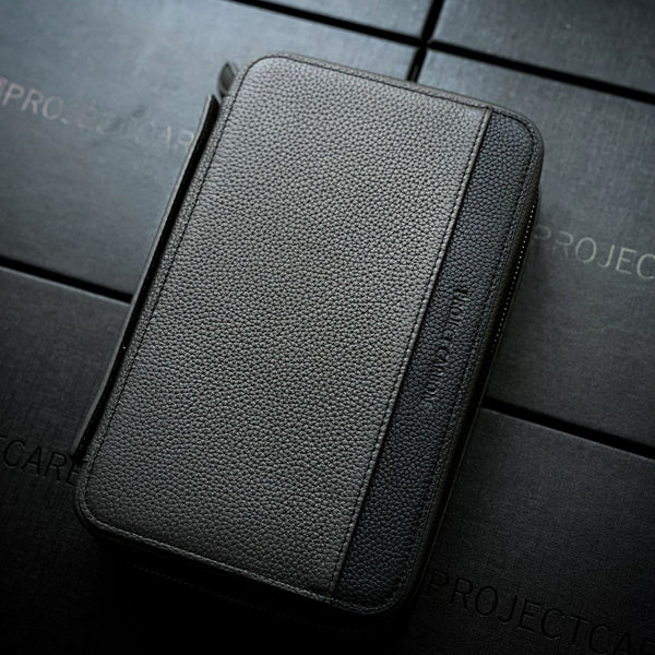 Project Carbon Case Grey/Black Leather (with side Handle + Boveda Sleeve) - TSC Inc. Project Carbon Project Carbon