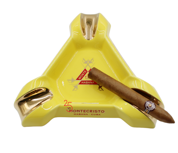 Montecristo Triangular Three Cigar Ashtray - TSC Inc. Montecristo Ashtray