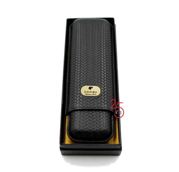 Cohiba Leather 2 Cigar Case Black
