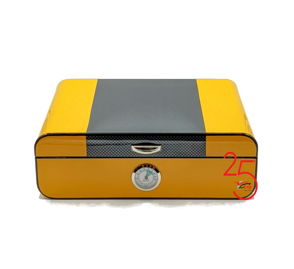 NYC Black and Yellow 50+ Cigar Capacity Humidor+ Receive $41.98 in FREE Goods with Purchase! - TSC Inc. The Smokin' Cigar Inc. Humidors