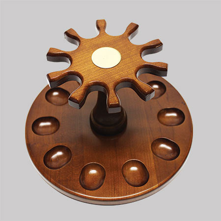 Walnut Pipe Stand. Holds 10 Pipes! - TSC Inc. The Smokin' Cigar Inc. Accessories