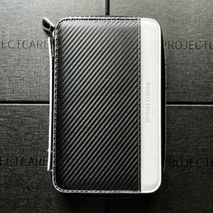 Project Carbon Cigar Case Black/White Carbon (with Side Handle + Boveda Sleeve) - TSC Inc. Project Carbon Project Carbon