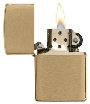 Zippo Brushed Brass Lighter - TSC Inc. Zippo Lighters