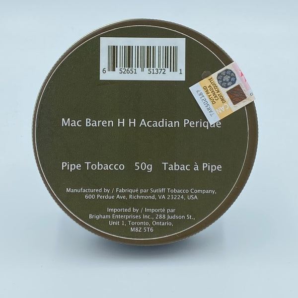 Mac Baren H H Acadian Perique 50g Pipe Tobacco - TSC Inc. Mac Baren Pipe Tobacco